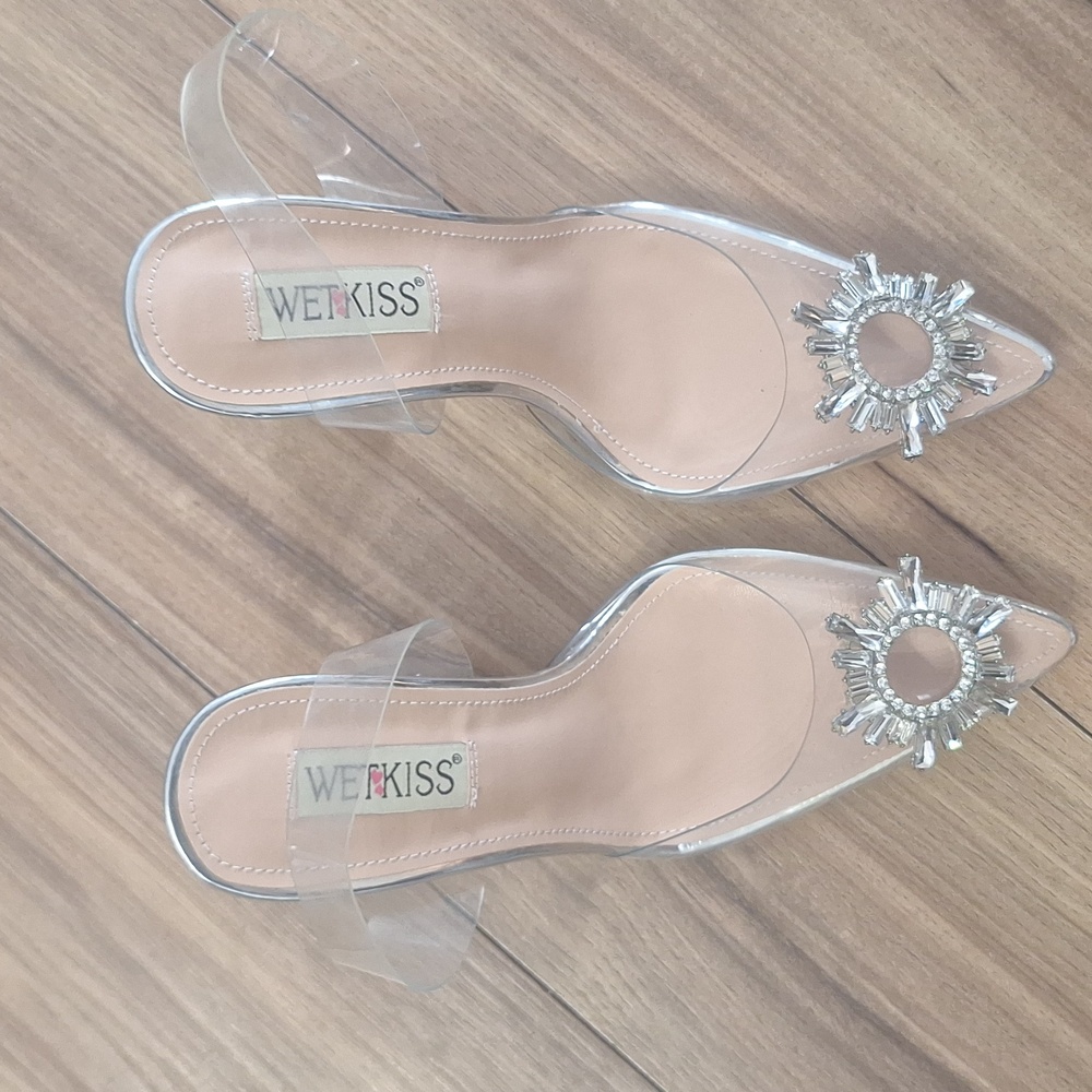 Wetkiss clear Jewel front heels - Picture 9 of 11